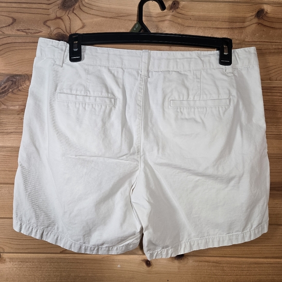 Gap Womens Chino Shorts Cream 100% Cotton Stripe Accent Size 14 Preppy Summer - Picture 5 of 6